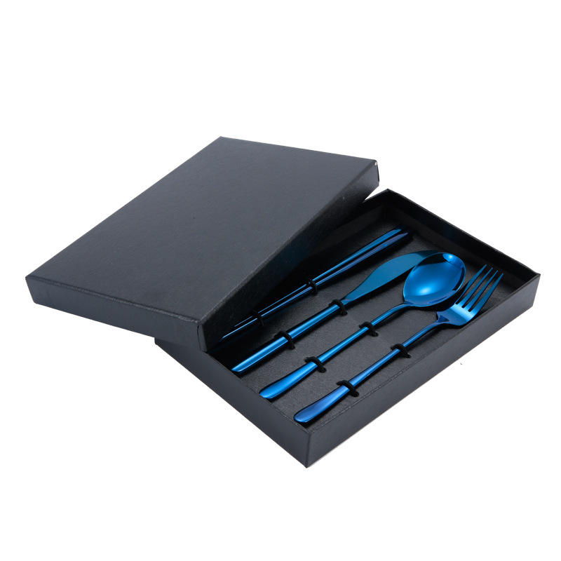 Blue 4pcs stainless cutlery