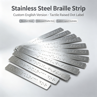 Bande Braille en Acier Inoxydable Personnalisée Version Anglaise Étiquette Braille Tactile à Points en Relief Panneaux d'Affichage Métalliques Braille