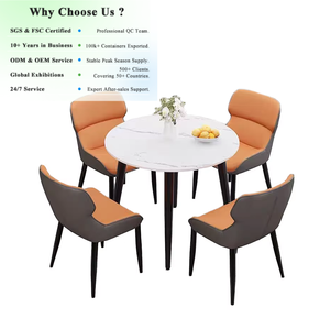 Table et chaises <span class=keywords><strong>de</strong></span> restaurant modernes en céramique OKAY Furniture, structure en fer durable, design léger et luxueux, table à manger - Product Image 1