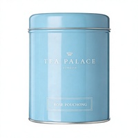 London tea palace Round tea tin box contenitore per caffè con coperchio arrotondato slip on angoli lisci