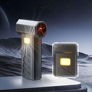 Ventilateur portable avec recharge USB, forte puissance de ventilation, éclairage intégré, aspiration et fonction marteau de survie - Product Image 1
