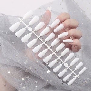 <span class=keywords><strong>Faux</strong></span> ongles en acrylique à pointe noire, 24 ballerine, artificiels, à bas prix, mi-longs, à pression, solides, <span class=keywords><strong>mat</strong></span>, nouveau Design, - Product Image 2