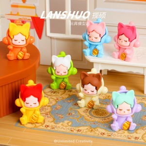 Lanshuo Resin Figurines <b>Mini</b> Cartoon Characters Home Decoration <b>Desk</b> Ornament Spring 2026 - Product Image 4