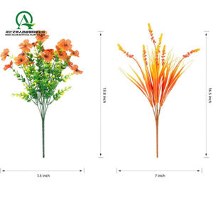 Plantes artificielles d'automne pour maman, 14 paquets de fleurs en soie, orange, jaune, marguerite, lavande, pour porte d'entrée, porche, patio, balcon, cour - Product Image 4