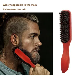 Peine para Barba de cerdas de jabalí de madera maciza, cepillo de pomada para peluquero, brochas de afeitar para barredora de pelo roto - Product Image 4