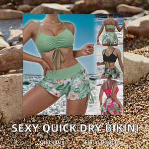 Ensemble de maillot de bain deux pièces unisexe sexy et tendance à séchage rapide, motif floral, haute qualité, service OEM - Product Image 2