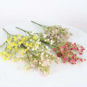 Fleurs artificielles de gypsophile Jessie 35 cm en PVC souple pour bouquets de mariage et décoration intérieure multicolores - Product Image 1