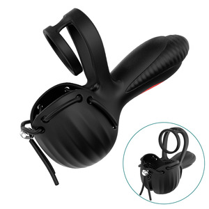 Neuer Ferngesteuerter Silikon-Vibrationsring für Paare mit Kugelstimulation und Penisverschluss - Product Image 1