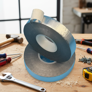 자동차 배선 하네스 절연 유리 천 알루미늄 호일 테이프 아크릴 접착제 수성 단일 난연 열 차단제 - Product Image 1