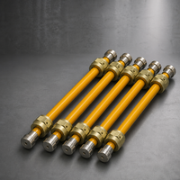 Tuyau flexible en acier inoxydable ondulé revêtu de PE jaune EN15266, flexible pour gaz, 316L SS, CSST pliable pour l'alimentation en gaz des bâtiments