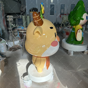 Sculpture de veau en fibre de verre pour décoration de jardin extérieur, figurine animale à poser au sol - Product Image 3
