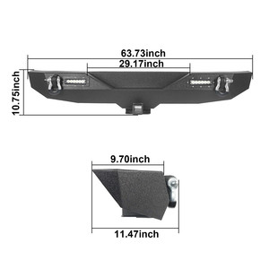 Juego de Parachoques Trasero de Acero OVOVS JL con Luces LED Traseras y Anillas en D para <span class=keywords><strong>Jeep</strong></span> <span class=keywords><strong>Wrangler</strong></span> JL JLU 2018-2026 de 2/4 Puertas - Product Image 2