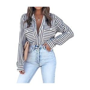 <span class=keywords><strong>Chemise</strong></span> en <span class=keywords><strong>lin</strong></span> et coton pour femmes, style streetwear, style mignon, lavable, best-seller, confortable et décontractée - Product Image 4