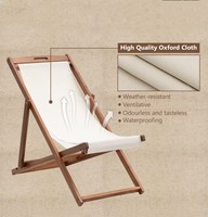 Chaise longue de patio en bois d'extérieur 2 ensembles de chaises de plage en bandoulière hauteur chaises de plage inclinables portables