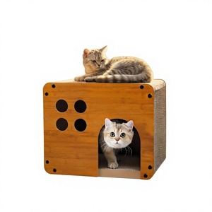 Griffoir pour chat 2 en 1, lit pour chats d'intérieur, planche à griffer en carton, maison de repos pour chat, coussin pour dormir - Product Image 1