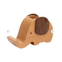 Porte-stylo décoratif en bois de hêtre poli et perforé, forme animale, style artisanal - Petit modèle animal