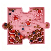 Produk Tren 2026 Puzzle Bentuk Bintang Besar Terhubung Sunny Stars Lick Mat untuk Anjing dan Kucing Silicone Slow Feeder dengan Suction Cup
