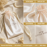Sac de rangement en satin à cordon coulissant pour vêtements de bain, promotion vente chaude, sacs en soie personnalisés avec logo imprimé pour extensions capillaires et cadeaux