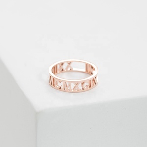 Thời Trang Tùy Chỉnh Thép Không Gỉ Rỗng Ý Nghĩa Hứa Hẹn Số La Mã Nhẫn Tìm Kiếm Trang Sức Cho Phụ Nữ - Product Image 2