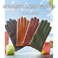 Guantes de Piel de Cordero Genuina de Alta Calidad, Largos, Térmicos, Lisos, para Mujer, Moda de Invierno