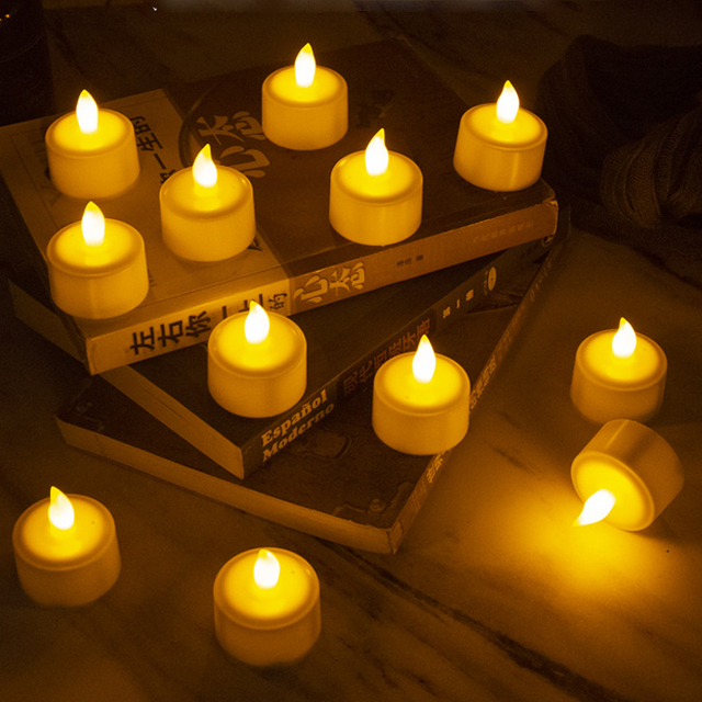 Wholesale LED Tealight Candles Yellow Flameless  Battery Powered Candle Tea Lights for Christmas Home Wedding Party