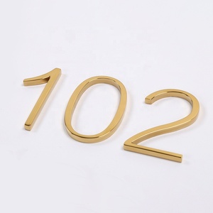 Carrey Custom 3D Gold Electroplate Painting Metal Golden <strong>Letters</strong> <strong>Brass</strong> House Number Sign <strong>Letter</strong> - Product Image 2