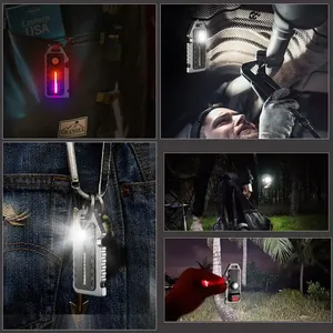 NIA-K3 Mini Led sạc EDC Đèn pin hợp kim nhôm cơ thể COB ánh sáng nhỏ Carabiner Móc chìa khóa cho an toàn cứu hộ còi - Product Image 6