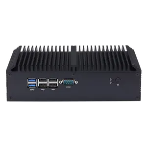 Qotom – ordinateur industriel intégré, processeur Intel Celeron 3865u, Mini Box PC sans ventilateur pour Windows 10 8 7 Linux