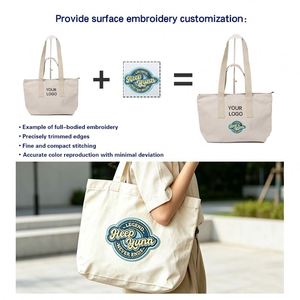 Custom Logo Print Canvas Tote <b>Bag</b> Eco Friendly <b>Reusable</b> Recyclable Cotton for Supermarket Shopping - Product Image 3