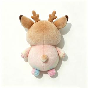 Coussin en forme de cerf de la forêt, rose beige doux et personnalisé, adorable coussin compagnon sphérique couleur pastel. - Product Image 5