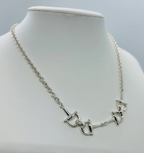 Joyería de moda 925 plata esterlina <span class=keywords><strong>suerte</strong></span> caballo Snaffle Bit caballo tachuela gargantillas Collar para mujer - Product Image 4