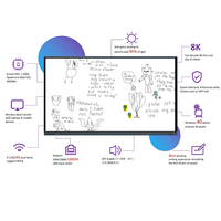75 inch infrarood touchscreen interactief whiteboard 4K Android 14 metalen frame voor klaslokaalonderwijs met eenvoudige annotatie CE RoHS