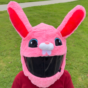 Couvre-casque de moto en fausse fourrure de lapin, motif animal de dessin animé mignon, protection pour motocross et moto - Product Image 5