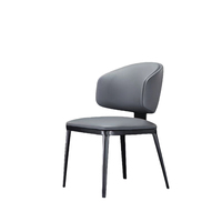 Chaises de salle à manger à dossier souple au design moderne avec tabourets à pieds métalliques, adaptées aux salons familiaux, aux hôtels, aux restaurants, aux négociations