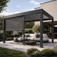 Pergola extérieure motorisée Junsu avec toit à lames en aluminium imperméable 4*3m, gazebo pour jardin, patio, cour