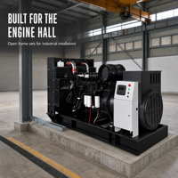 Groupe électrogène diesel à châssis ouvert pour alimentation de secours 400kW 500kVA 480V Moteur Weichai 490 Triphasé 50/60Hz Alternateur tout cuivre ATS