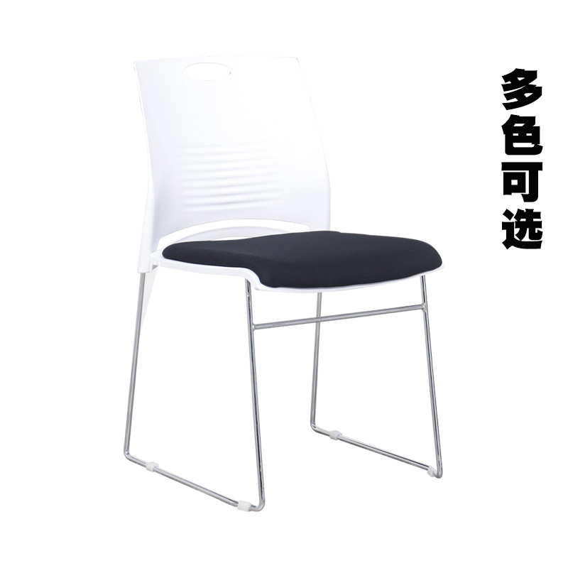 Plastic steel frame chair with soft seat black