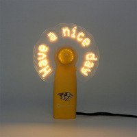 Regalo di promozione Mini Logo personalizzato Self, auto programmabile messaggio Led USB Mini Fan portatile Fan per il regalo