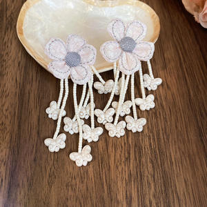 Chiffon Bloem Ster Vlinder Kwastjes Oorbellen Zomer Nieuwe Mode Veelzijdige Oorbellen High End Oorbellen - Product Image 5