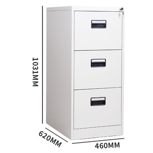 Nhà sản xuất văn phòng Trắng xách tay 3 ngăn kéo kim loại lưu trữ tập tin tủ - Product Image 5