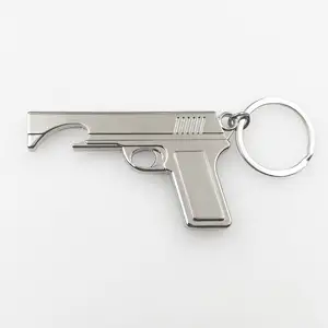 Desert Eagle Pistol pembuka botol logam gantungan kunci Laser dicetak Logo