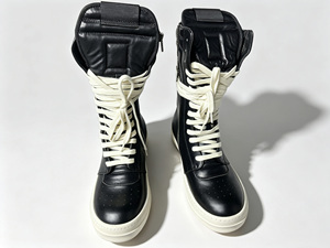 Bottes montantes épaisses noires en cuir véritable à lacets, bout rond, semelle extérieure en caoutchouc, semelle intermédiaire en EVA, toutes saisons, motif uni - Product Image 3