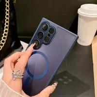 Étui magnétique mat translucide antichoc pour Samsung Galaxy S25 S24 S23 Ultra Plus, compatible avec la charge sans fil