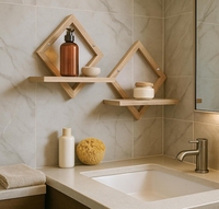 Ensemble d'étagères murales en bois modernes, organisateur flottant réglable, durable et multifonctionnel pour la cuisine, la salle de bain et le salon