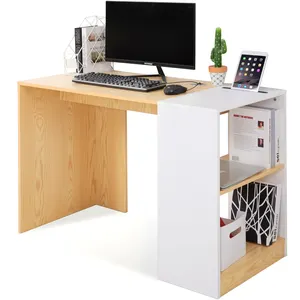 Bàn Học Viết Hiện Đại, Bàn Máy Tính Đơn Giản, Bàn Máy Tính Trắng Lắp Ráp Dễ Dàng Ergonomic Với Kệ