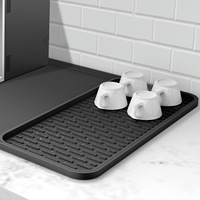 Tapis de drainage carré en silicone pour machine à café, sous-plat antidérapant et anti-humidité pour cuisine, bar, bols et assiettes