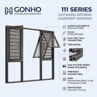 Ventana Abatible de Aluminio de Alto Rendimiento para Proyectos de Contratistas y Desarrolladores