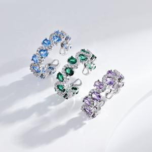 Bague de fiançailles en moissanite, argent sterling 925, plaqué or 18 carats, émeraude, bijoux fins, sur mesure, bagues 14 carats pour femmes - Product Image 4