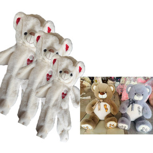 Usine de jouets personnalisée sans rembourrage, cadeau de la Saint-Valentin, peluche animale, ours en peluche <span class=keywords><strong>géant</strong></span> non rembourré avec nœud papillon et fermeture éclair - Product Image 3