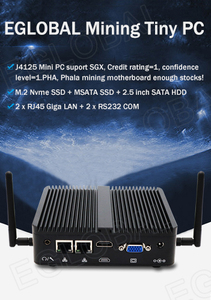 Nhỏ không quạt Mini PC j4125 Dual COM Port với HP + VGA DDR4 máy tính mini - Product Image 6